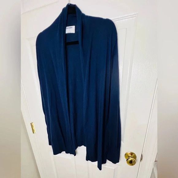 Old Navy Short Shawl-Collar Open Front Sweater, Size XXL (20), Navy - Picture 1 of 5